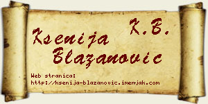 Ksenija Blažanović vizit kartica